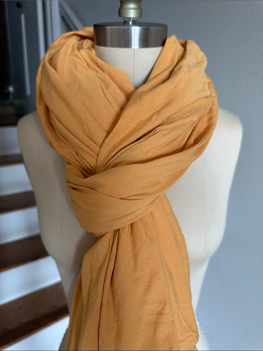 LAMADE LARGE ZINGO Jersey SCARF Faded MUSTARD YELLOW - Picture 6 of 9